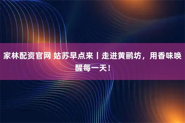 家林配资官网 姑苏早点来丨走进黄鹂坊，用香味唤醒每一天！
