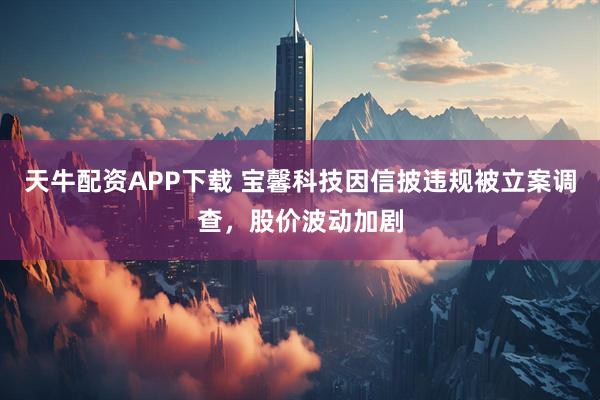 天牛配资APP下载 宝馨科技因信披违规被立案调查，股价波动加剧